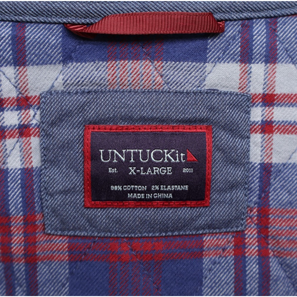 Untuckit Men's Ziata Flannel Lined Button Up Jacket/Overshirt Shacket Blue Sz XL - Picture 7 of 12